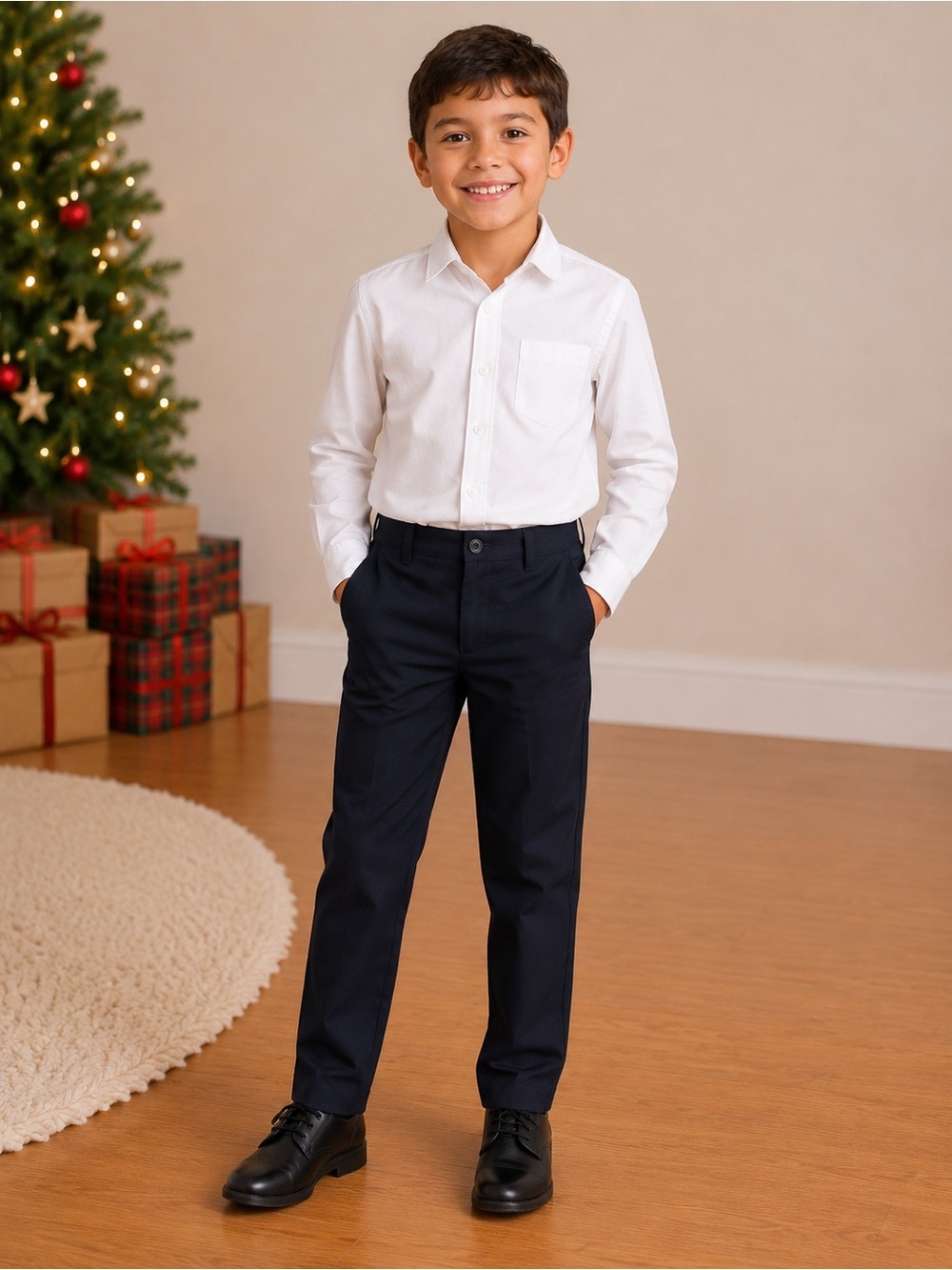 Top mark • NWT Boys Navy Dress Pants - Classic Kids Bottoms made in Canada